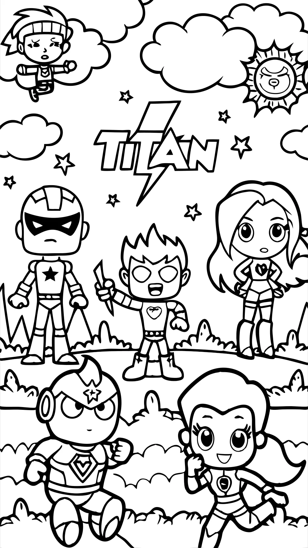 Titans Go Coloring Pages